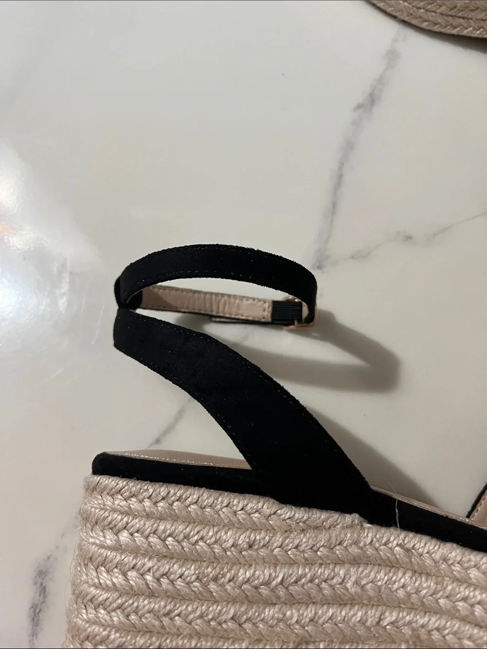 Amazon Black Platform Espadrille Wedge Sandals with Ankle Strap